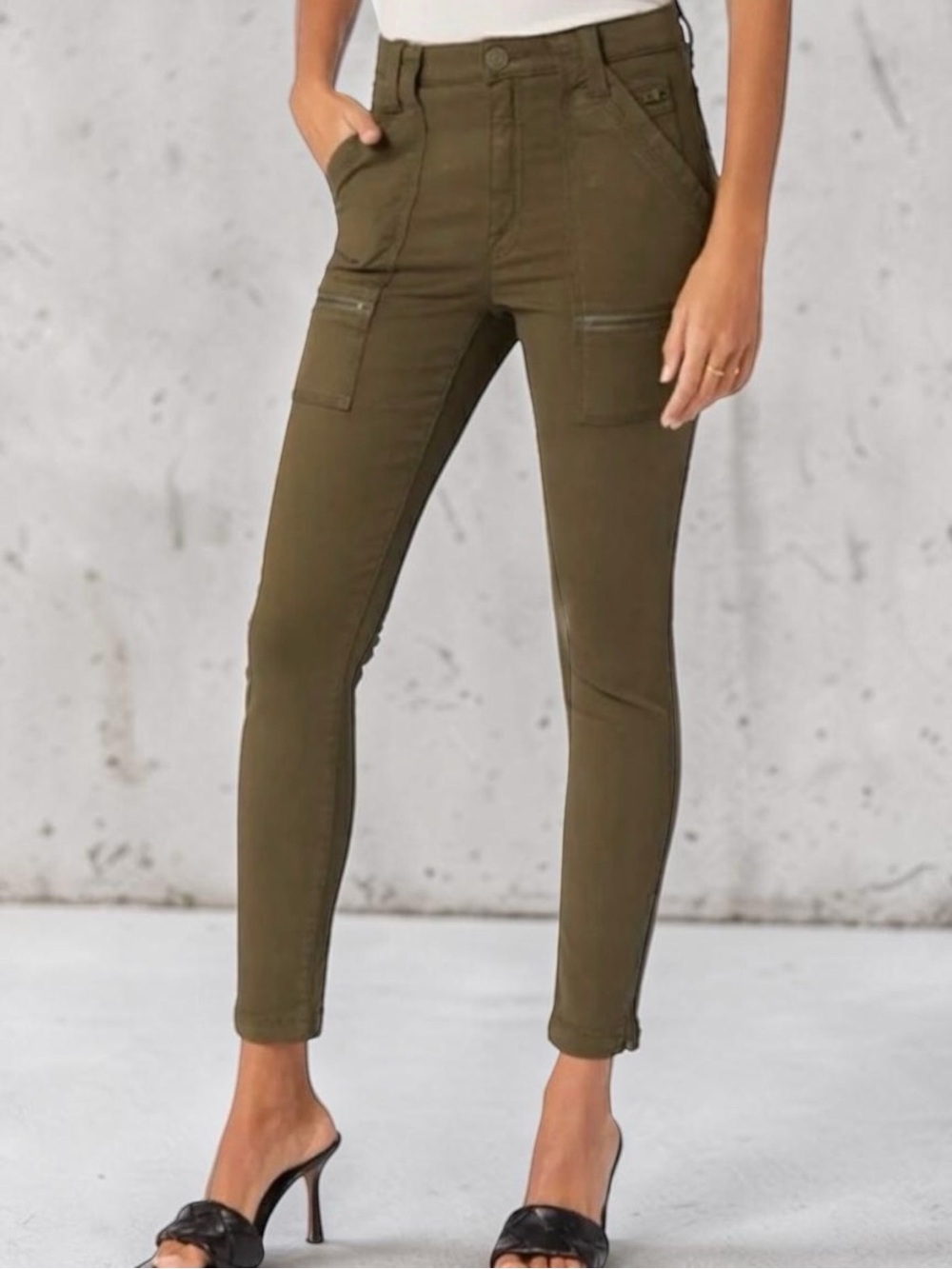 Joie Beetle Green High Rise Cargo Jeans 12/31 NWT
